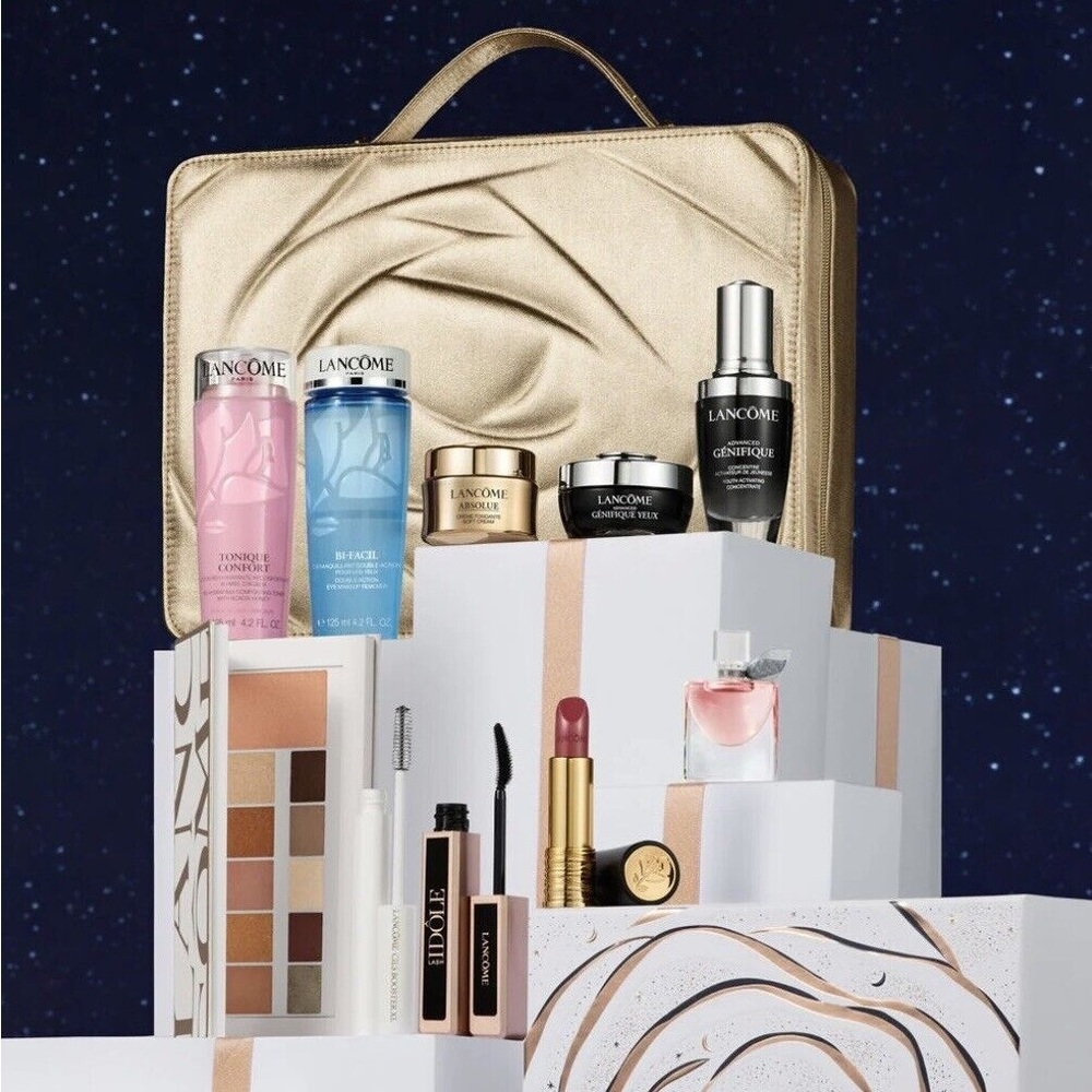Lancome 2023 Holiday Beauty Box, 11-piece Skincare/Make-Up Set, $598 Value
